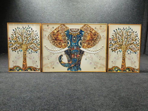 Elephant Crystal Painting- Set of 3