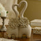Floral Heart Elephant Pair Decorative Artifacts