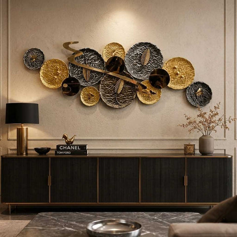 Luxury Metal Plates Wall Art Decor for Living Room, Dining Room & Hotel Office