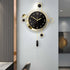 Black with golden wall clock
