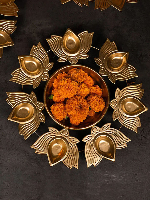 Lotus diya urli- set of 3