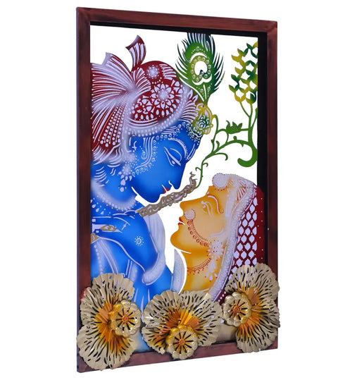 Beautiful Radha Krishna Metal Wall Art with led