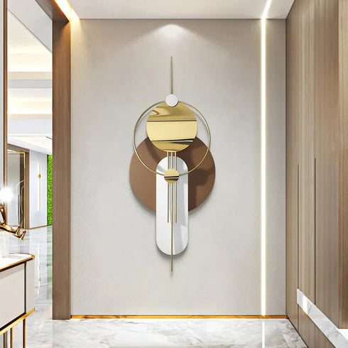 Geometric Wall Art in Gold and brown