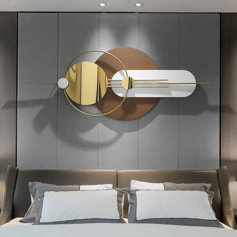 Geometric Wall Art in Gold and brown