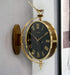 Brown and golden Dual Dial Station Clock in Roman numerals