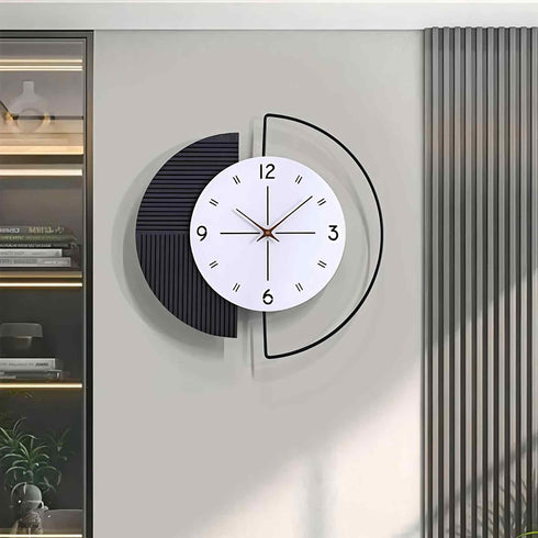 Eclipse Minimalist Geometric Wall Clock – with Silent Quartz Mechanism for Living Room & Office