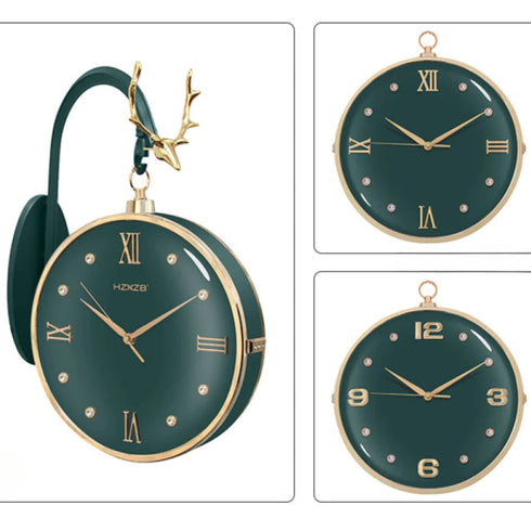 Sleek minimalist Dual Dial Station Clock