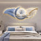 Swan with Blue Feather crystal wall art with LED