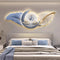 Swan with Blue Feather Crystal Wall Art with LED
