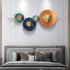 Circles in multicolour metal wall art