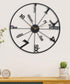 Alpha Numeric Round Clock- Black