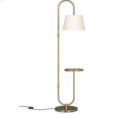 Golden Floor lamp with modern shelf