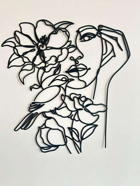 Minimalist line art Laser cut metal wall decor