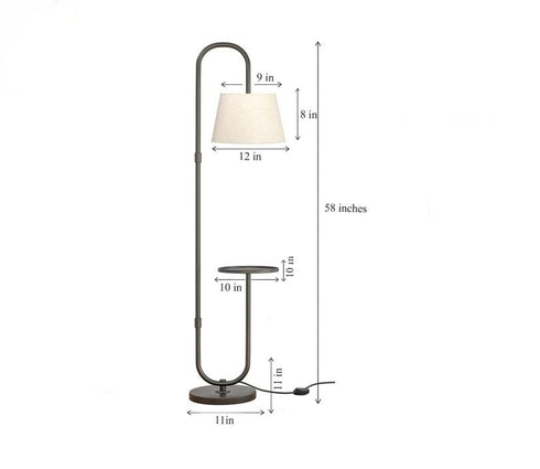 Black Floor lamp with modern shelf