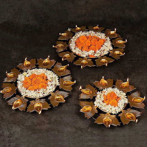 Lotus diya urli- set of 3