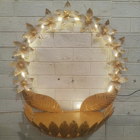 Flower wall art with buddha with led