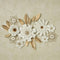 White and golden floral metal Wall Art