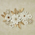 White and golden floral metal Wall Art