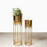 Set of 2- Floor Planter- Full Gold