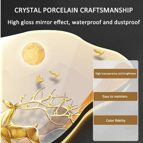 Mountain with moon light crystal wall art with LED