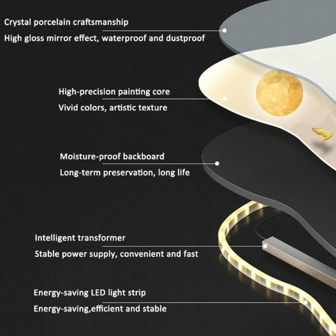 Mountain View crystal wall art with LED