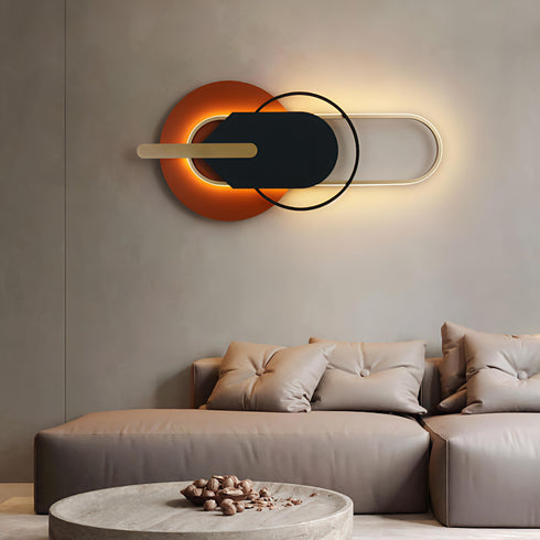 Oval luxe metal Wall Art with Led