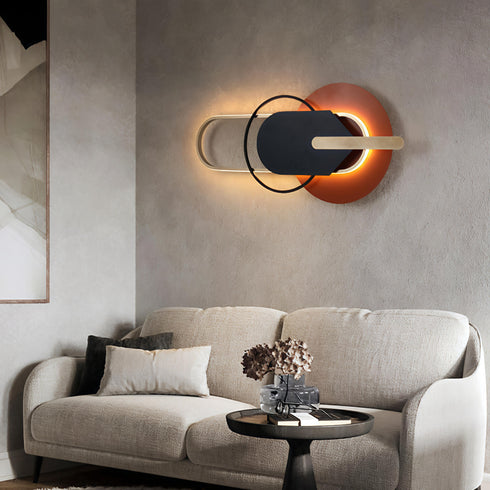 Oval luxe metal Wall Art with Led