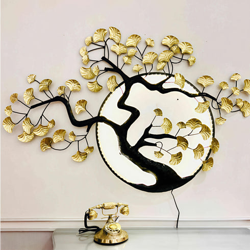 Golden Tree metal Wall Art with led
