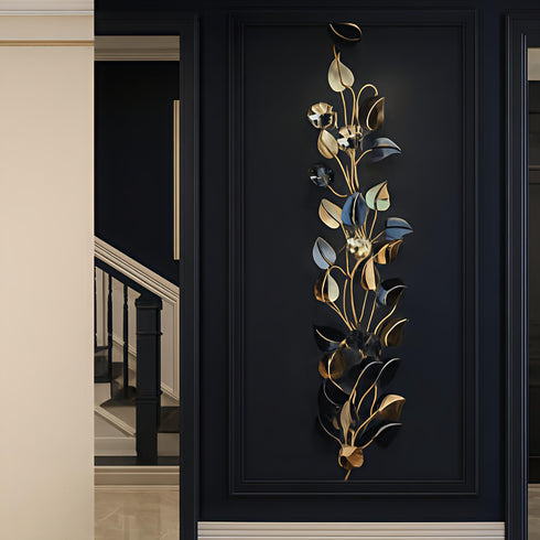Leafy luxe metal wall art - set of 3
