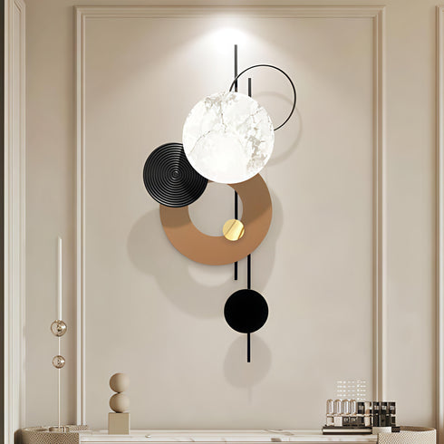 Brown with marble effect metal Wall art