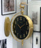 Black and golden Dual Dial Station Clock in numeric numerals