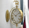White and golden Dual Dial Station Clock in Roman numerals
