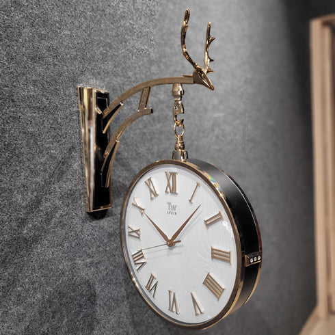 Dual Dial Station Clock- white dial