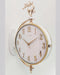 White and golden Dual Dial Station Clock in numeric numerals