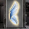 Blue Feather Wall Painting with LED