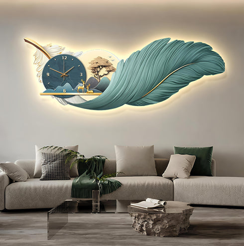 Nature inspired clock Crystal wall clock with LED