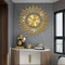 Golden flower with crystal wall clock