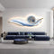 Modern Blue Feather Wall Painting with LED