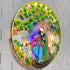 Radha Krishna with cows circular Frame Metal Wall Art with led