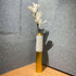 Tall Gold vase with white detail