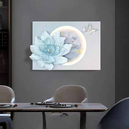 Blue Blooming Delight Wall Decor with LED
