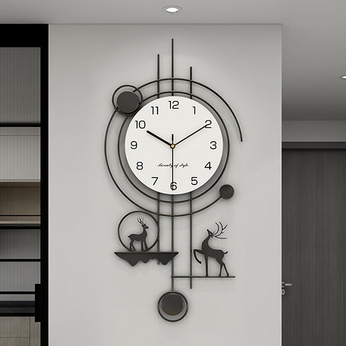 Black and White colour metal wall clock