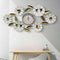 White floral wall clock with butterfly