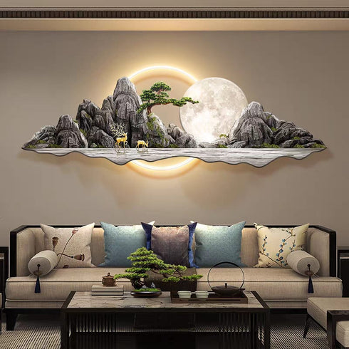 Mountain View crystal wall art with LED