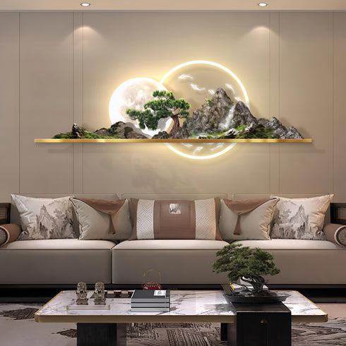 Landscape crystal wall art with LED- Style 4