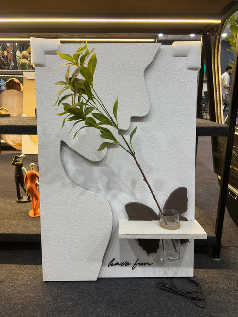 Lady with butterfly Sandstone Painting with LED- Style 1