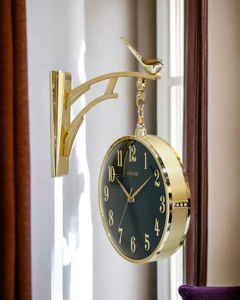 Dual Dial Station Clock with deer