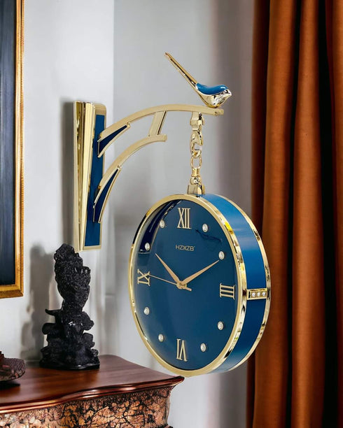 Dual Dial Station Clock with deer