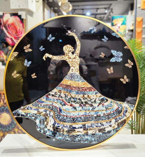 Beautiful Crystal painting in 32 inches dia.