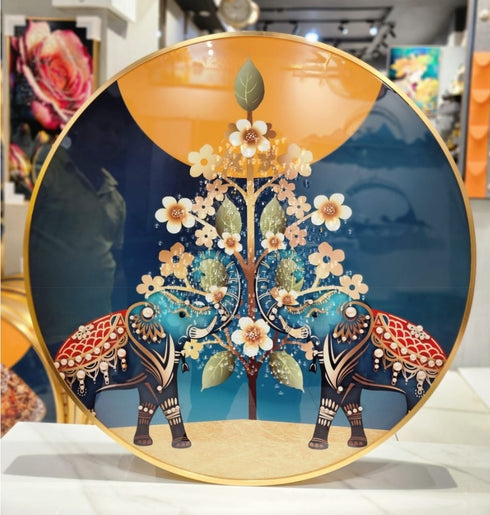 Crystal painting in 32 inches dia.